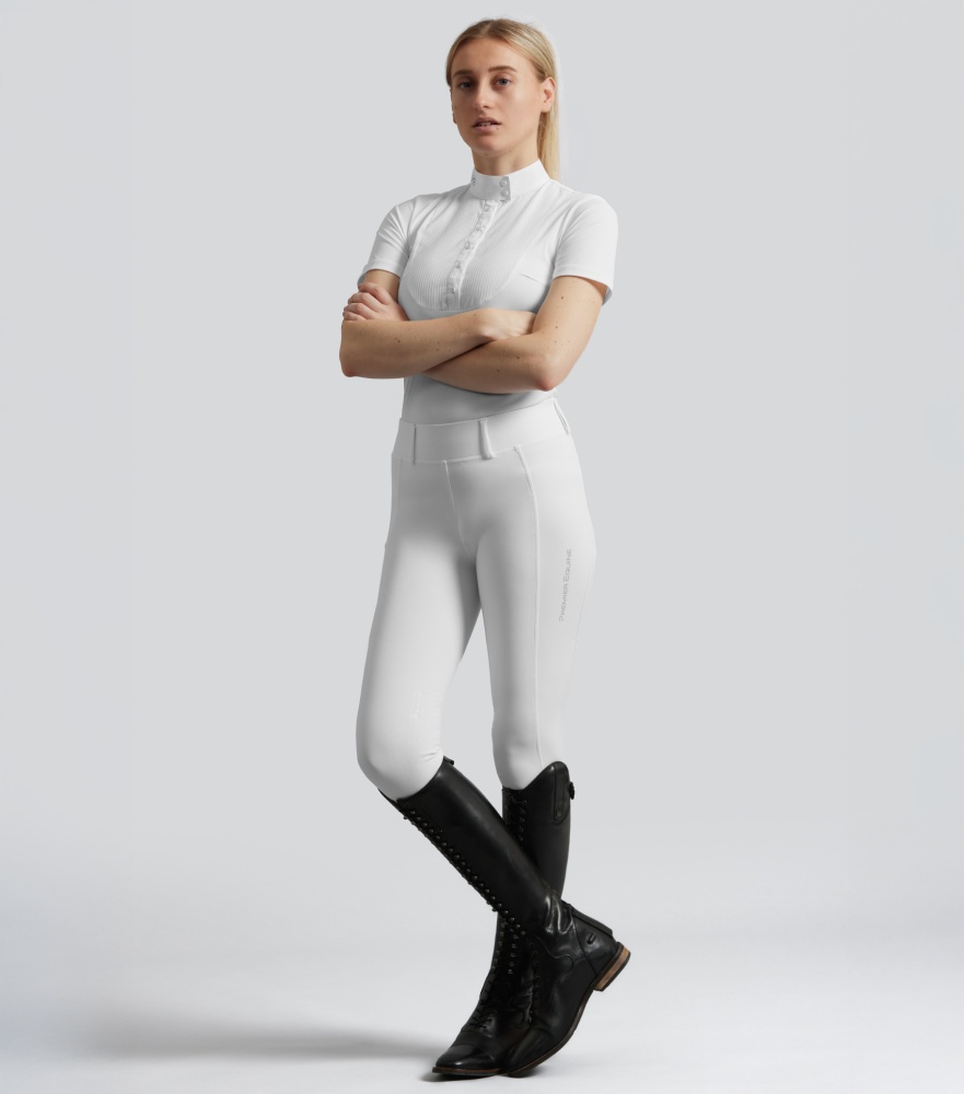 Premier Equine Luceo Womens Gel Knee White Riding Tights